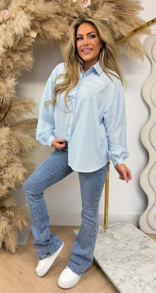 LA STRIPE BLOUSE 7472 BLUE