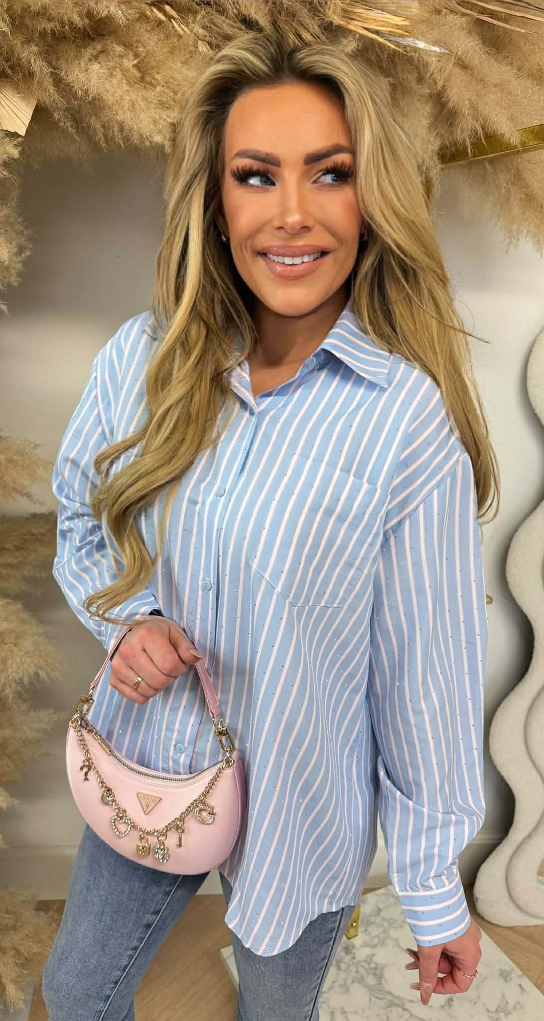 STRIPE BLOUSE 5454 BLUE