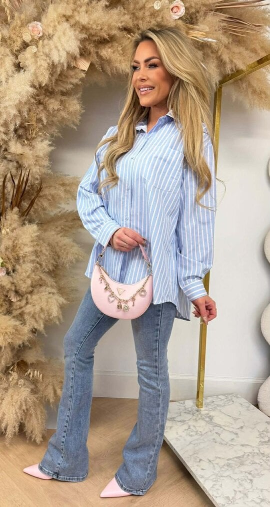 STRIPE BLOUSE 5454 BLUE STRIPE BLOUSE 5454 BLUE