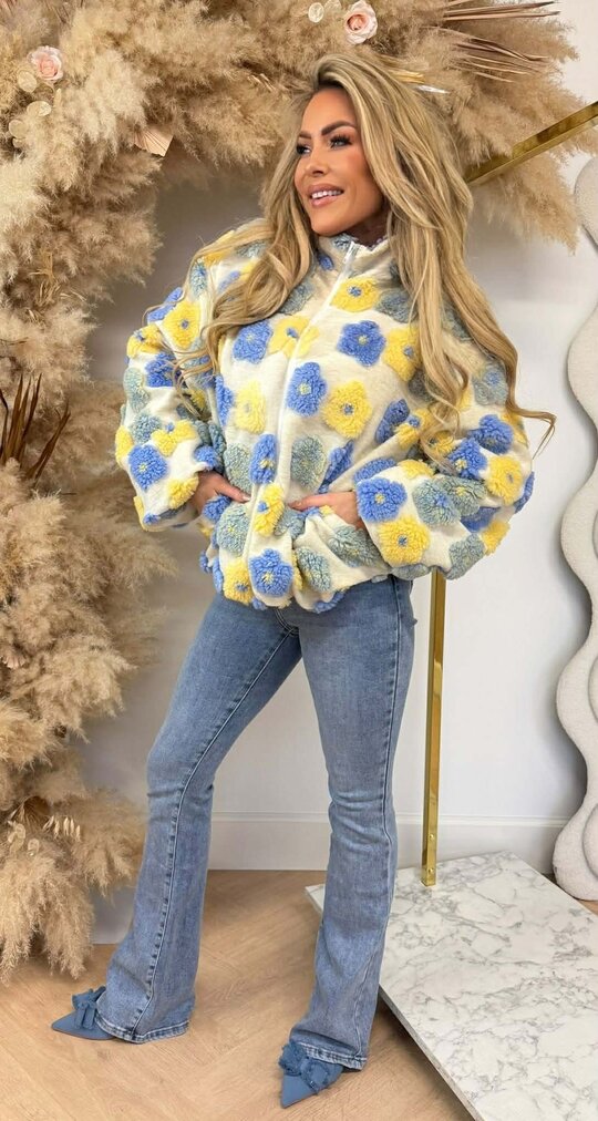 TEDDY FLOWER JACKET BLUE