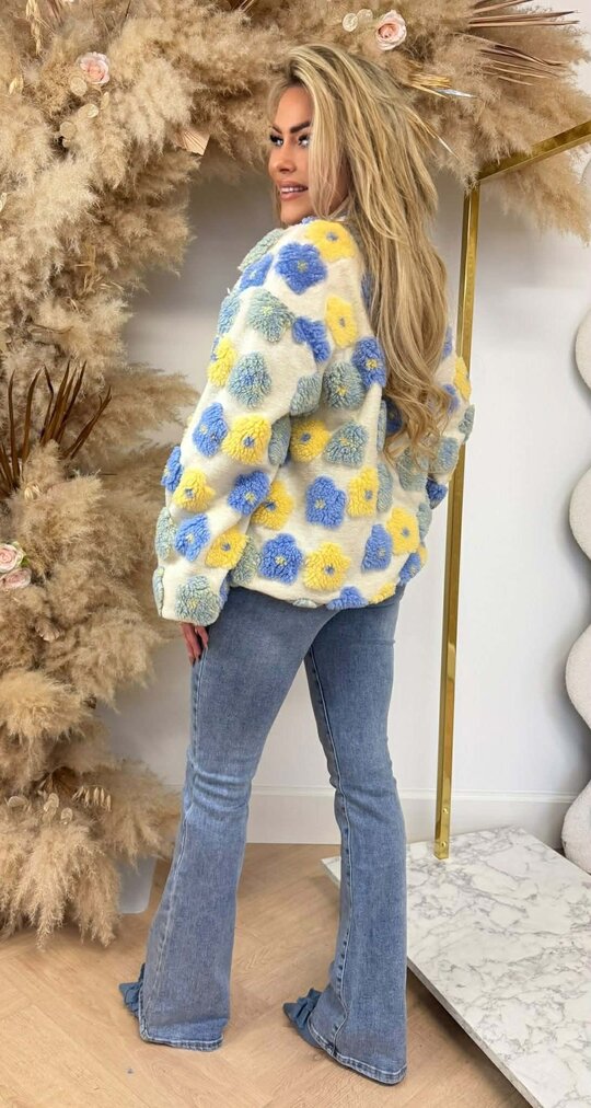 TEDDY FLOWER JACKET BLUE