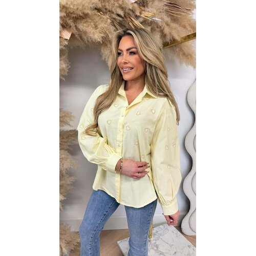 HEARTS STRIPE BLOUSE 15494 YELLOW