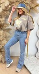 NEW YORK CROPPED SHIRT TAUPE
