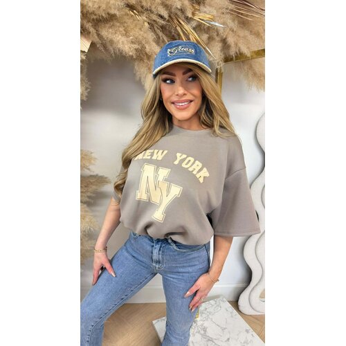 NEW YORK CROPPED SHIRT TAUPE NEW YORK CROPPED SHIRT TAUPE