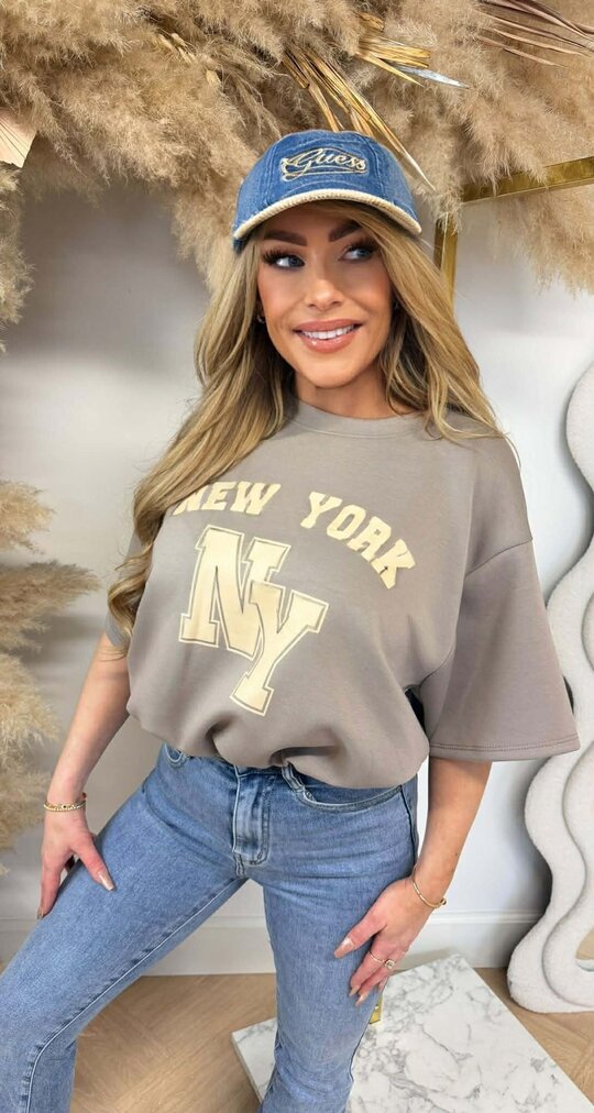 NEW YORK CROPPED SHIRT TAUPE
