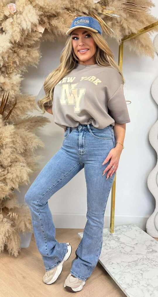 NEW YORK CROPPED SHIRT TAUPE