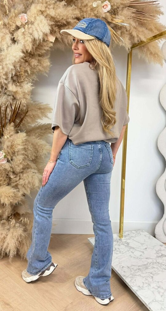 NEW YORK CROPPED SHIRT TAUPE