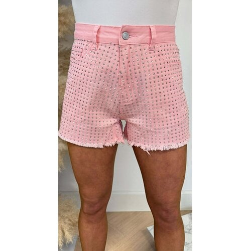 GLITTER DENIM SHORT 05855 PINK GLITTER DENIM SHORT 05855 PINK