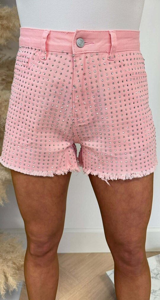 GLITTER DENIM SHORT 05855 PINK
