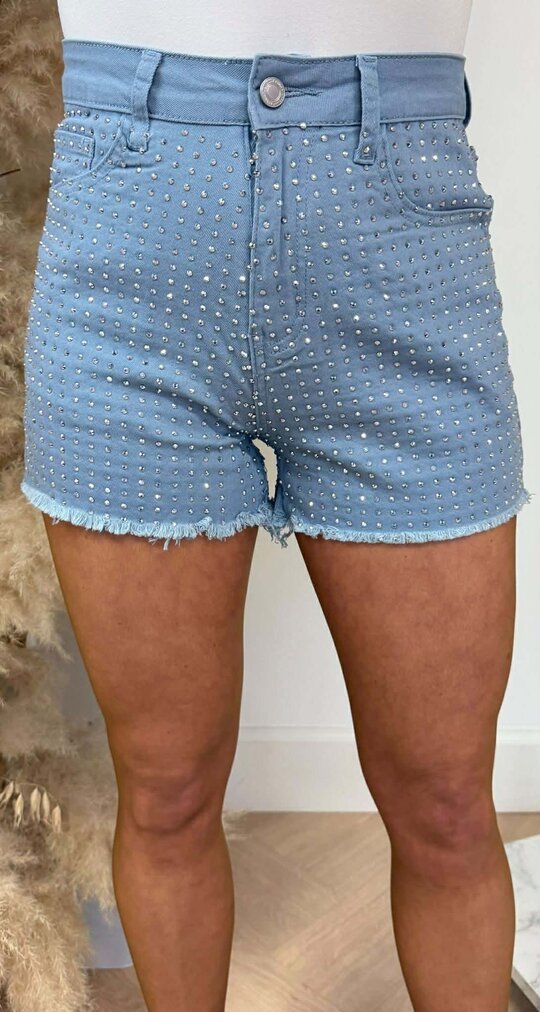 GLITTER DENIM SHORT 05855 DENIMBLUE