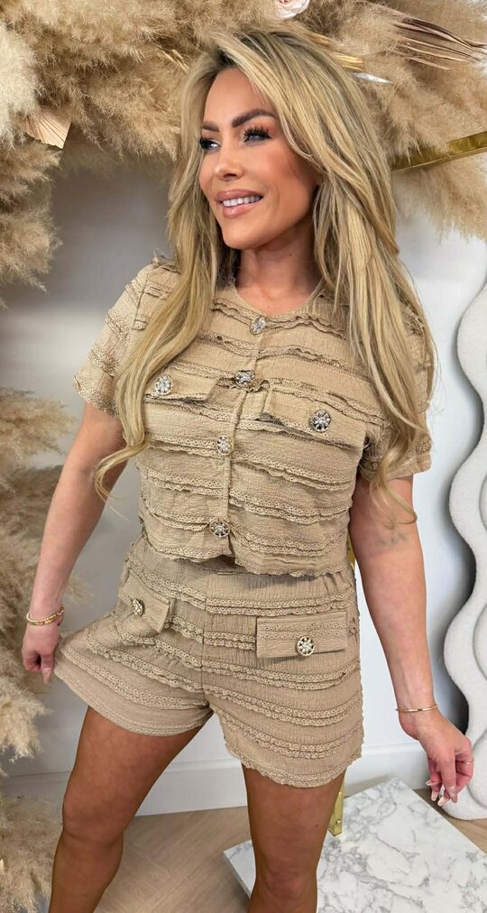 CHIQUE BUTTON SETJE 2122 BEIGE