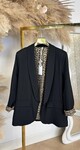 OMSLAG LEOPARD BLAZER BLACK