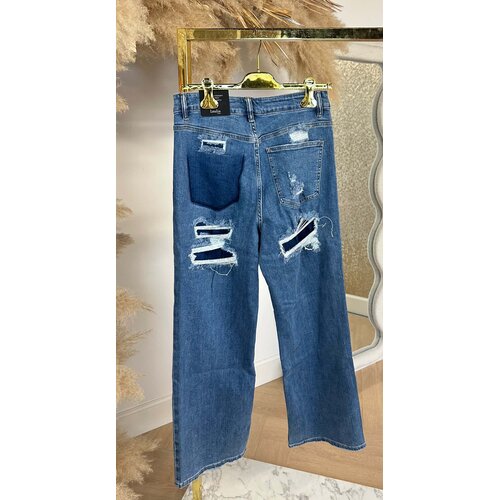 LAULIA LOOSE STRAIGHT LEG FULL LENGTH JEANS 6377-9 DENIMBLUE