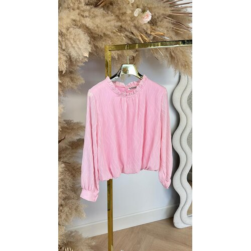 WAVY CROPPED BLOUSE PINK