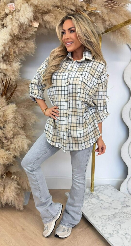 DAMAGDE RUIT BLOUSE BEIGE