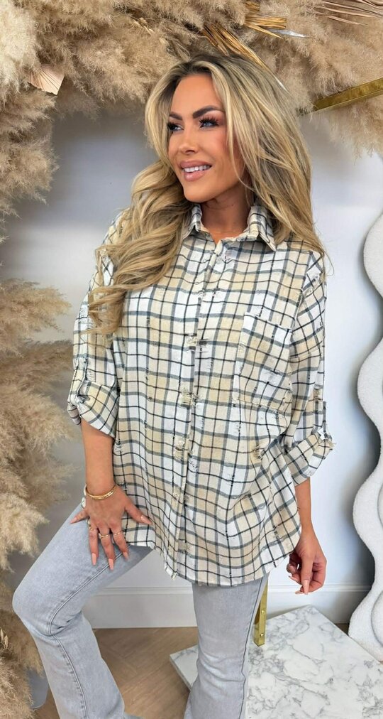 DAMAGDE RUIT BLOUSE BEIGE