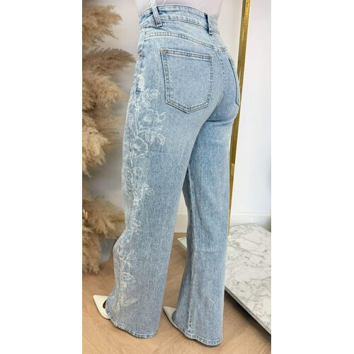 GLITTER FLOWER JEANS 1048 DENIMBLUE GLITTER FLOWER JEANS 1048 DENIMBLUE