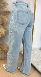 GLITTER FLOWER JEANS 1048 DENIMBLUE GLITTER FLOWER JEANS 1048 DENIMBLUE