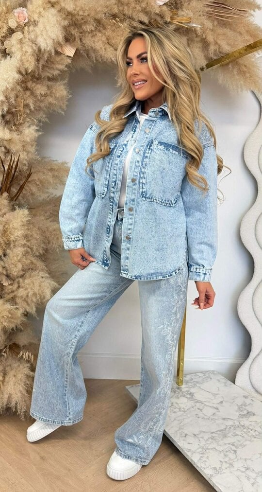 GLITTER DENIM JACKET 8631 DENIMBLUE