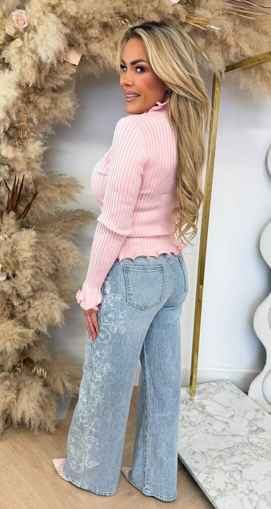 RUFFLE MOUW TOP 9518 PINK