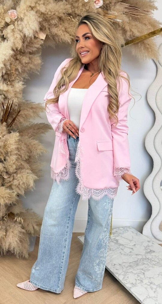 LARA LACE BLAZER PINK