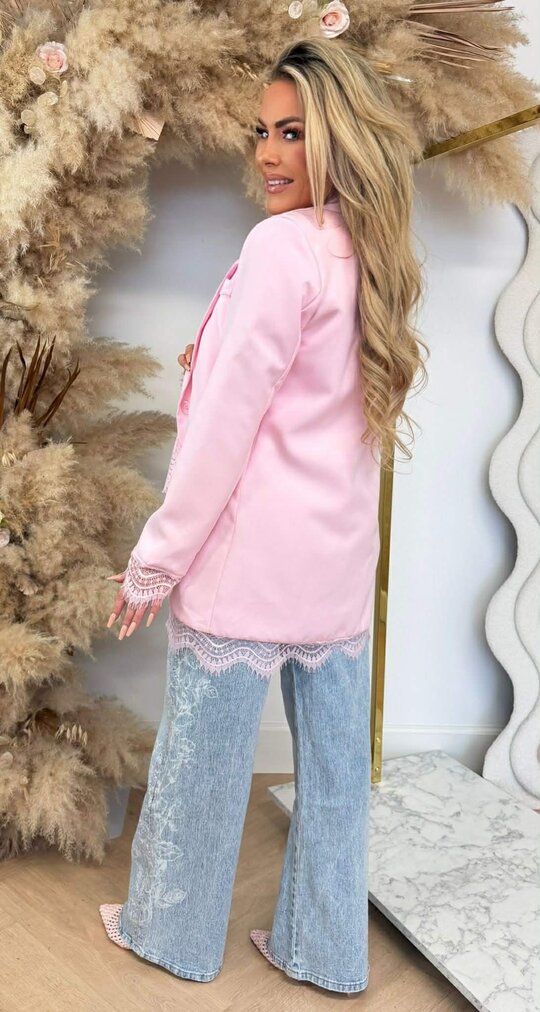 LARA LACE BLAZER PINK