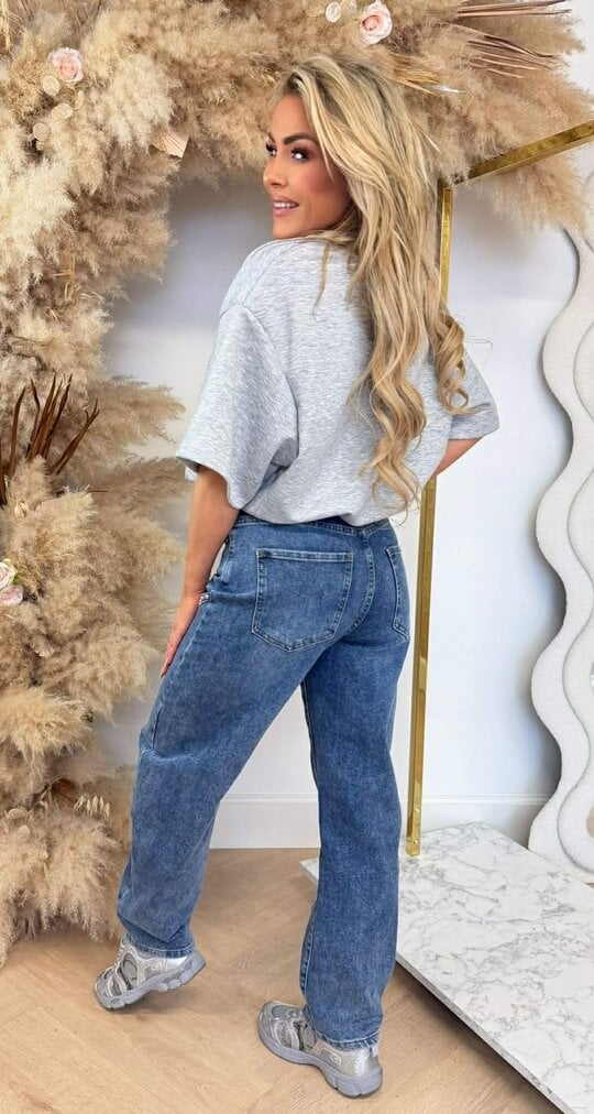 NEW YORK CROPPED SHIRT GREY