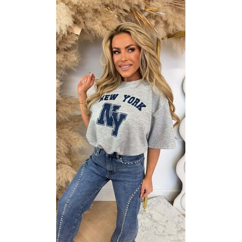 NEW YORK CROPPED SHIRT GREY