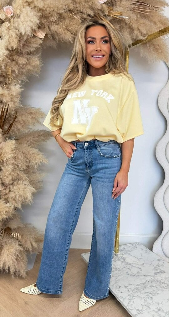 NEW YORK CROPPED SHIRT YELLOW NEW YORK CROPPED SHIRT YELLOW