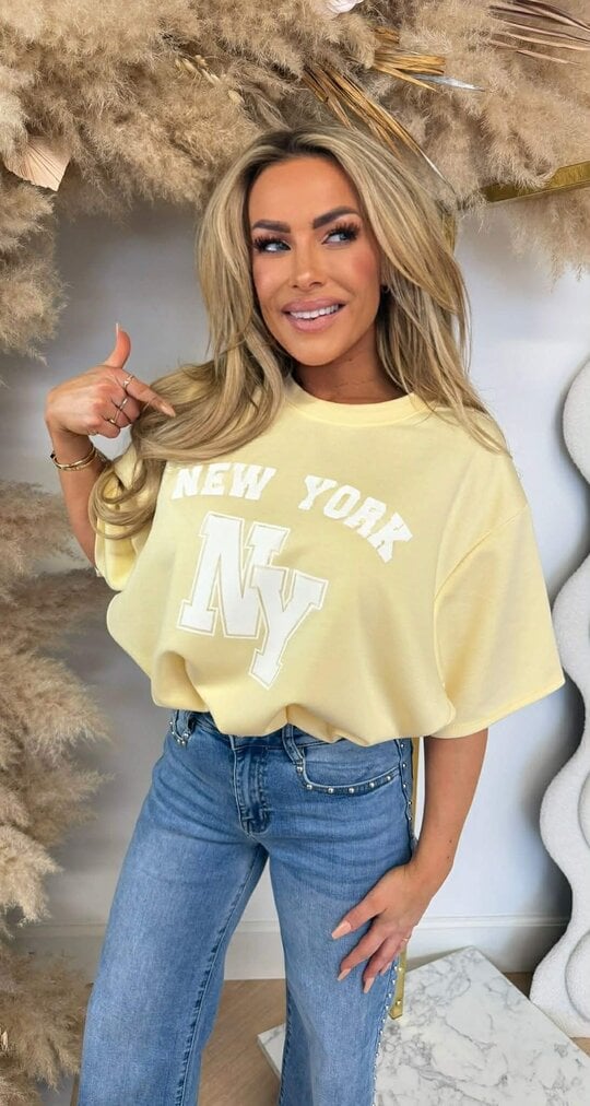 NEW YORK CROPPED SHIRT YELLOW NEW YORK CROPPED SHIRT YELLOW