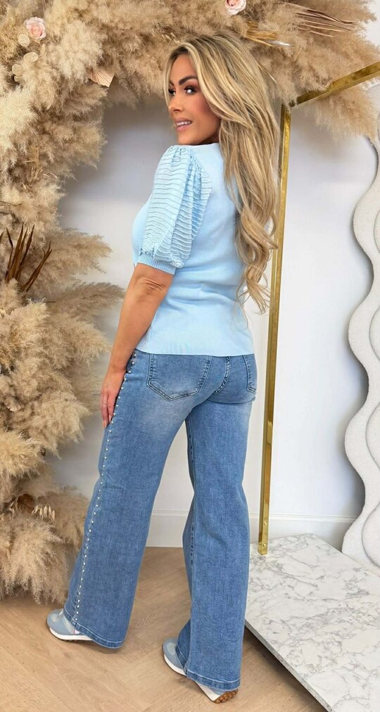 RIBBEL MOUW TEE 9050 ICEBLUE