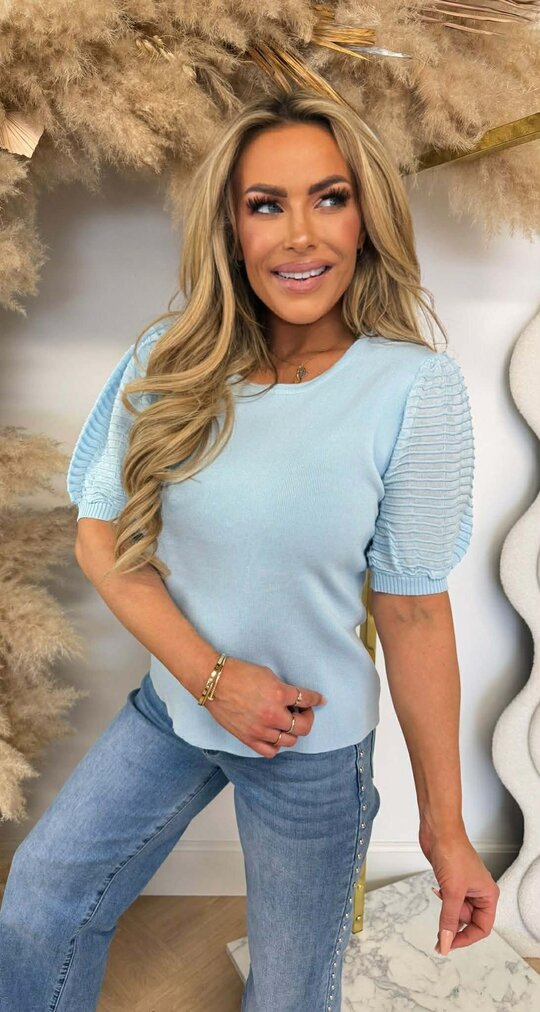 RIBBEL MOUW TEE 9050 ICEBLUE