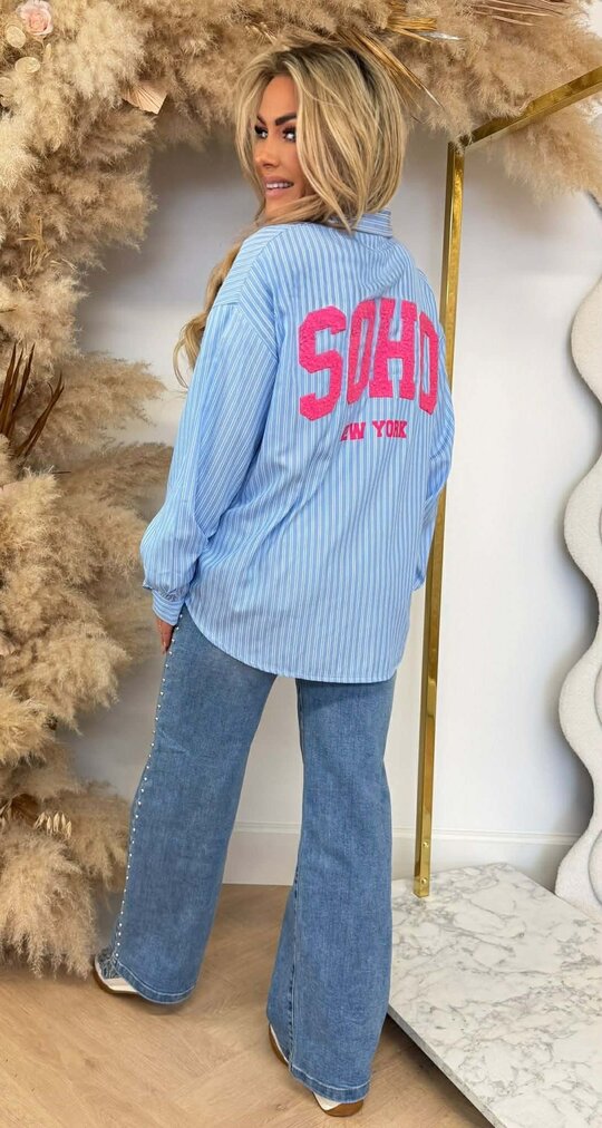 SOHO NEW YORK STRIPE BLOUSE 27785 *H* BLUE