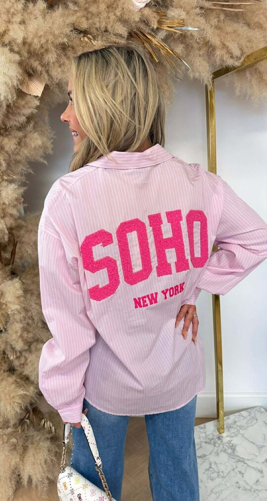 SOHO NEW YORK STRIPE BLOUSE 27785 *H* PINK