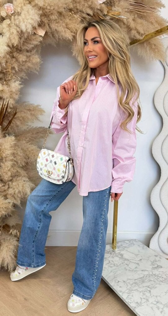 SOHO NEW YORK STRIPE BLOUSE 27785 *H* PINK