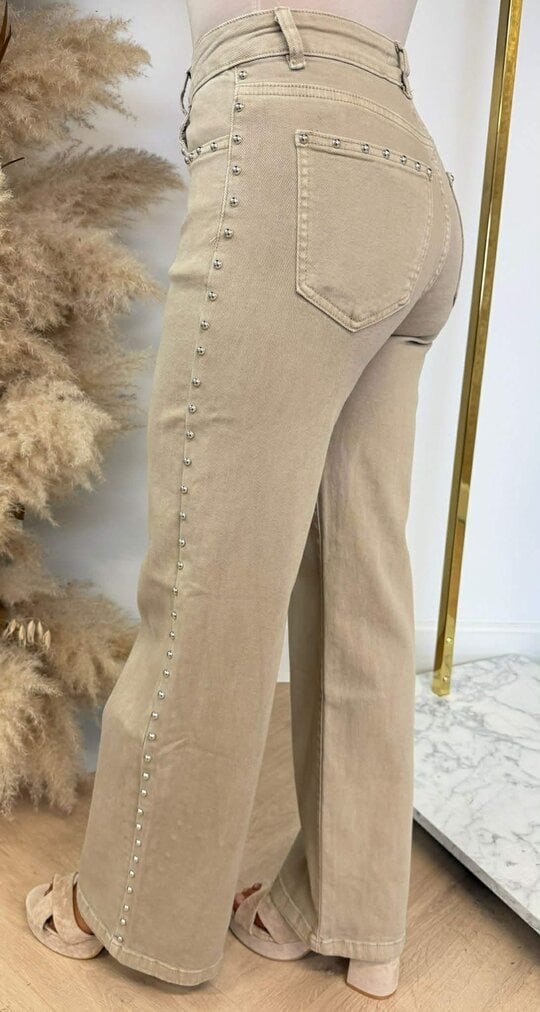 STUDS STRAIGHT LEG 6868 TAUPE