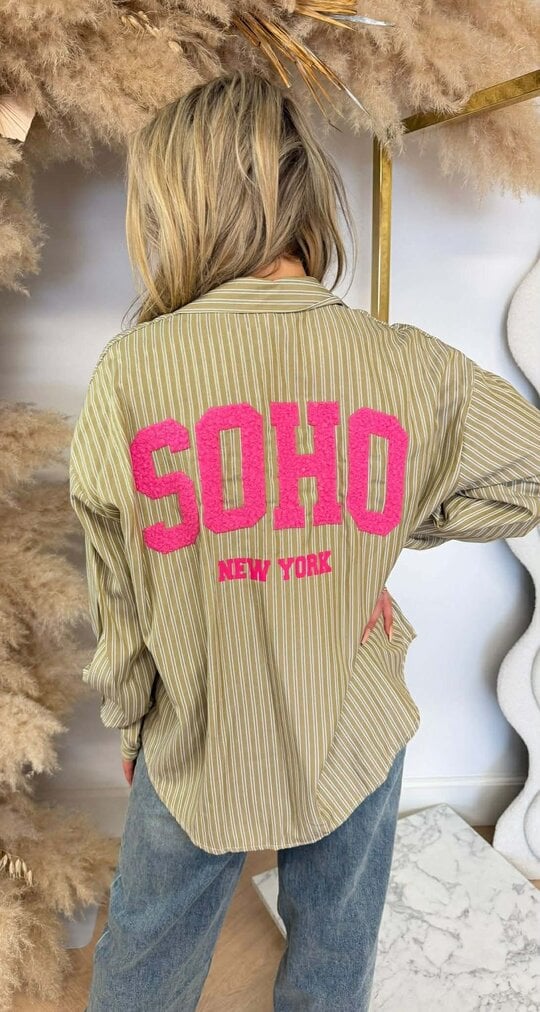 SOHO NEW YORK STRIPE BLOUSE 27785 *H* MOSTERD