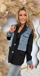 DENIM POCKET BLAZER 08-5780 BLACK