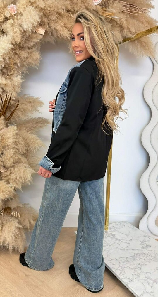 DENIM POCKET BLAZER 08-5780 BLACK