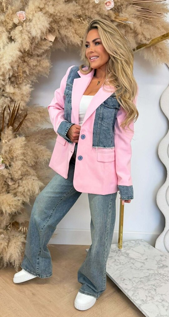 DENIM POCKET BLAZER 08-5780 PINK