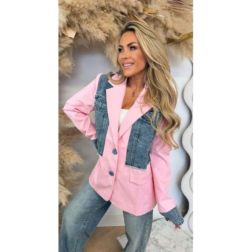 DENIM POCKET BLAZER 08-5780 PINK