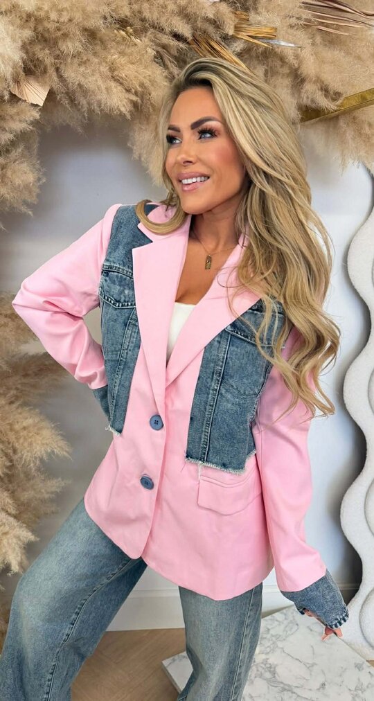 DENIM POCKET BLAZER 08-5780 PINK
