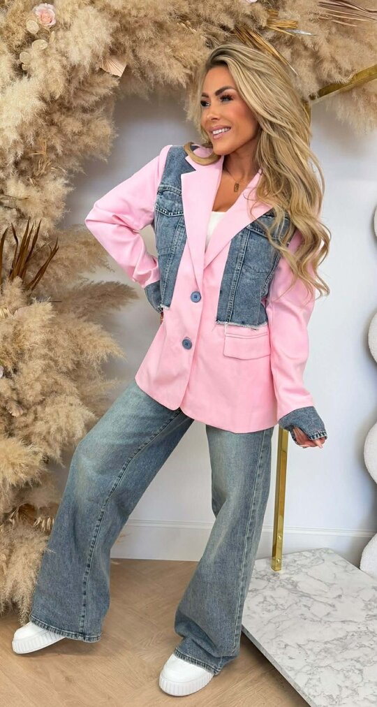 DENIM POCKET BLAZER 08-5780 PINK