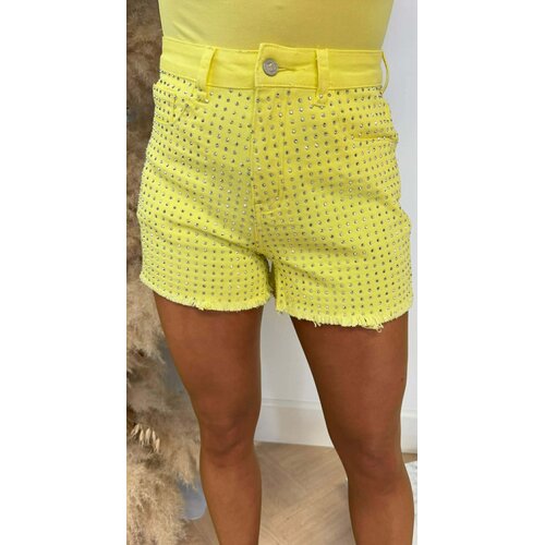 GLITTER DENIM SHORT 05855 YELLOW