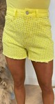 GLITTER DENIM SHORT 05855 YELLOW