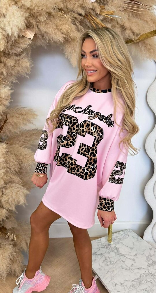 DAISY LOS ANGELES LEO TEKST SHIRT PINK