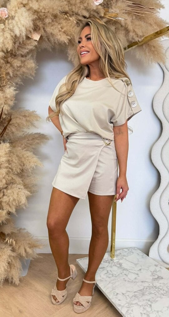 ITALY BUTTON TOP BEIGE ITALY BUTTON TOP BEIGE