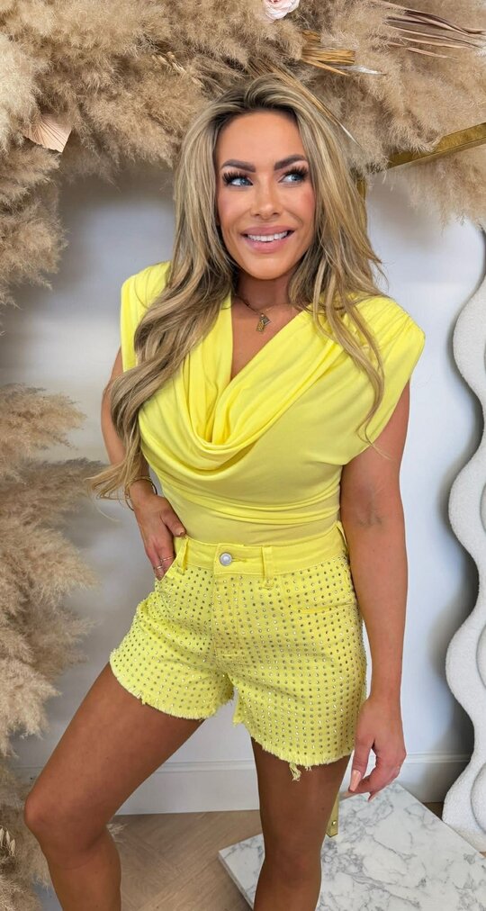 KIKI SHOULDER WATERVAL TOP YELLOW