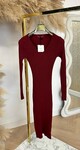 FLEUR RIB DRESS BORDEAUX