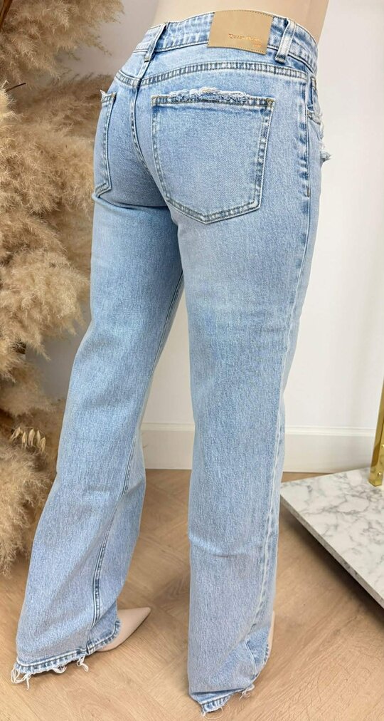 QUEEN OF HEARTS WIDE LEG JEANS 3655-3 LIGHTDENIM